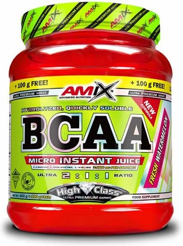 Amix Bcaa Micro Instant Juice 400 Gr + 100 Gr - Acides AminéS RamifiéS 2:1:1 Augmente L'éNergie Et L'endurance / Poudre Bcaa GoûTer Ananas-image