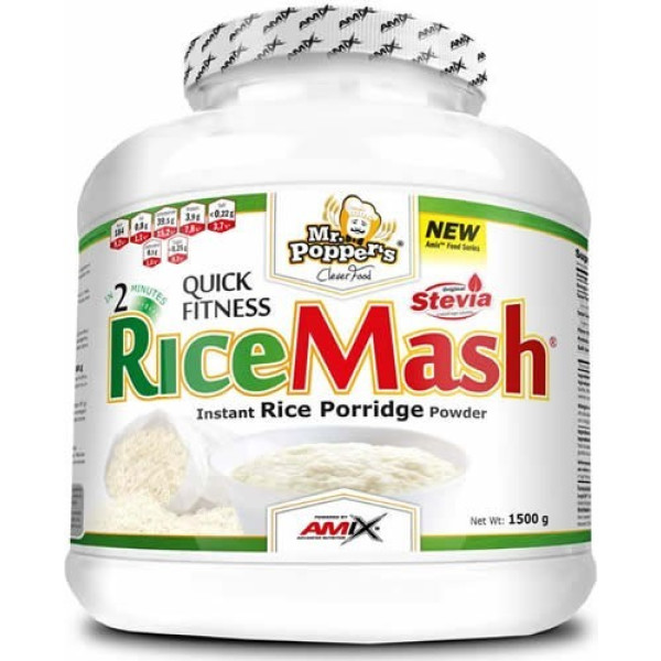 Amix RiceMash Mr Poppers 1,5 Kg - Farina Di Riso Bianco - A Basso Contenuto Di Grassi / Senza Zucchero