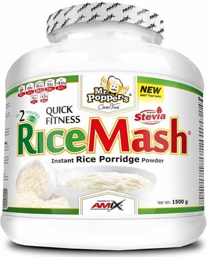 Amix Ricemash Mr Poppers 1,5 Kg - Farina Di Riso Bianco - A Basso Contenuto Di Grassi / Senza Zucchero Gusto Yogurt Alla Fragola-image