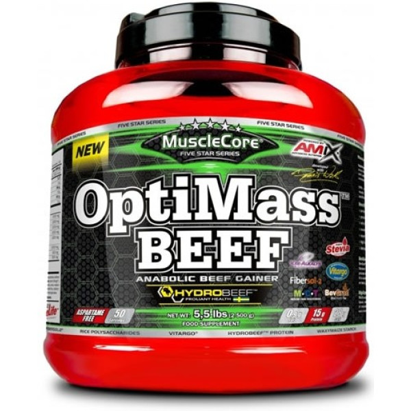 Amix MuscleCore OptiMass Beef Gainer 2,5 kg - Perfetto per il recupero e il mantenimento muscolare