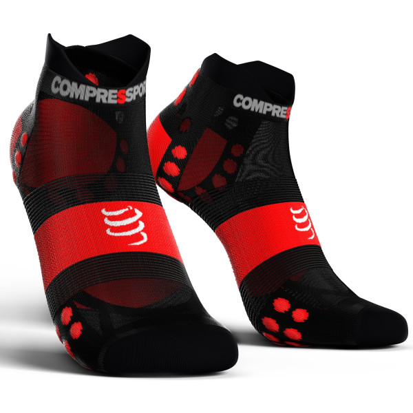 Compressport Calcetines Pro Racing Socks V3.0 Ultra Light Run Low Negro-Rojo