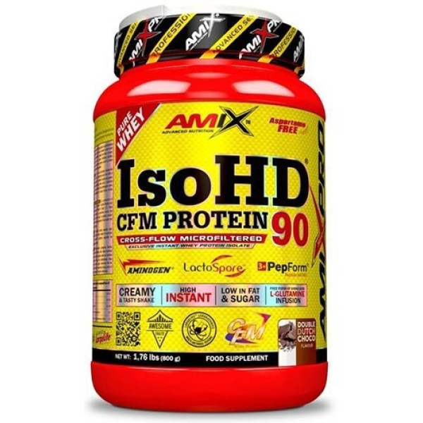 Amix Pro Iso HD CFM Protein 90 800 gr - Formula di Proteine Isolate del Siero di Latte / Recupero Muscolare, Bassissimo Contenuto di Grassi e Zuccheri