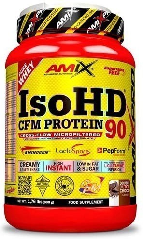 Amix Pro Iso HD CFM Protein 90 800 gr - FÃ³rmula de ProteÃ­na Aislada de Suero / Recuperador Muscular, Muy Baja en Grasas y AzÃºcares Sabor Moca-Choco-image
