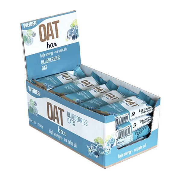 Weider Oat Bar - Cereal Snack 20 bars x 60 gr - Without palm oil