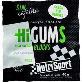 Nutrisport HiGums High Energy Cafeïnevrij 20 zakjes x 40 gr (100 Gummies)