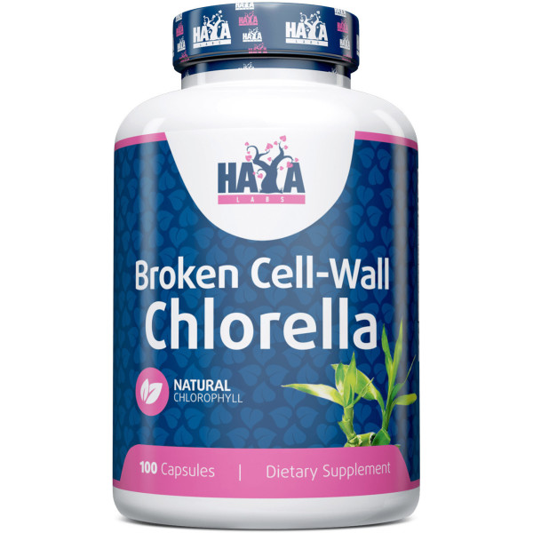 Haya Labs Broken Cell Wall Chlorella 500 Mg. - 100 Caps