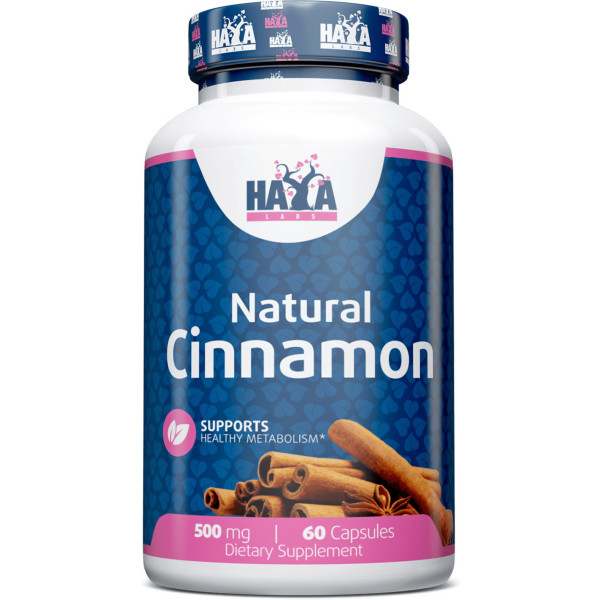Haya Labs Organic Cinnamon 500 Mg - 60 Caps.