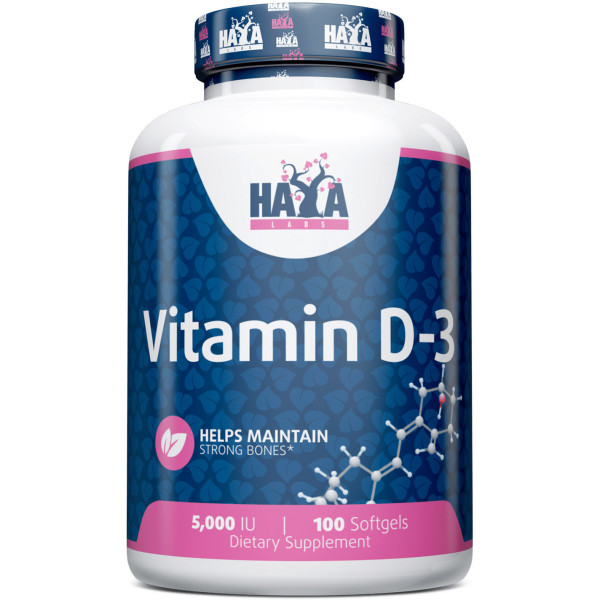Haya Labs Vitamin D-3 - 5000 Iu 100 Softgels