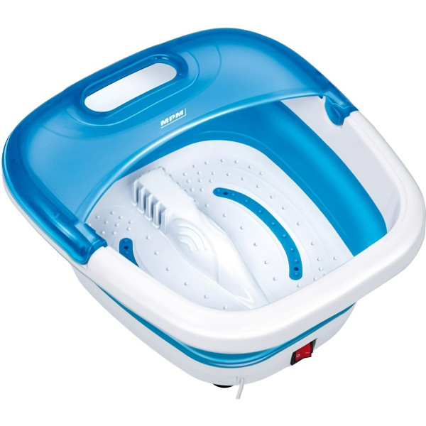 Mpm Mms-04 Masajeador Pies Plegable(10cm) Silicona Hidromasaje Intensivo Burbujas Infrarrojos Uso Con/sin Agua 90w Blanco/azul