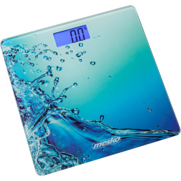 Mesko Ms8156 Báscula De Baño Digital Cristal Templado Alta Medición 150 Kg 100 G Apagado Automático Fácil Uso  Azul