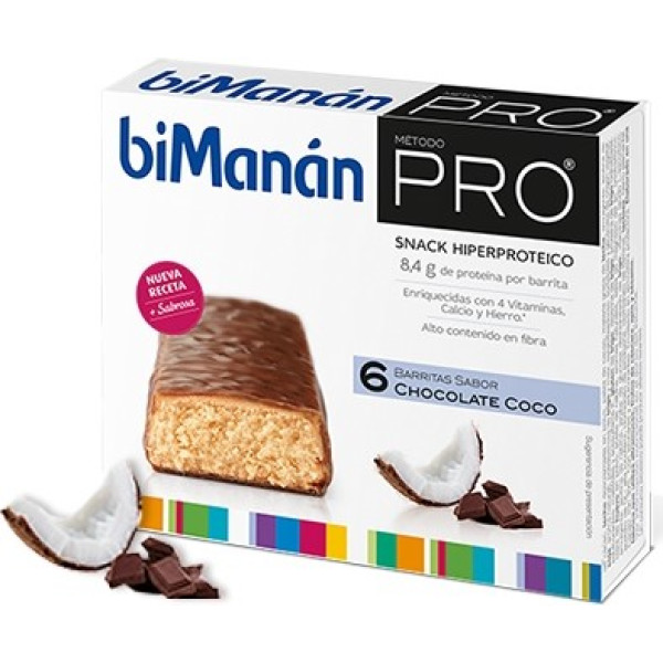 BiManan Pro Barres Chocolat Noix de Coco 6 barres x 27 gr