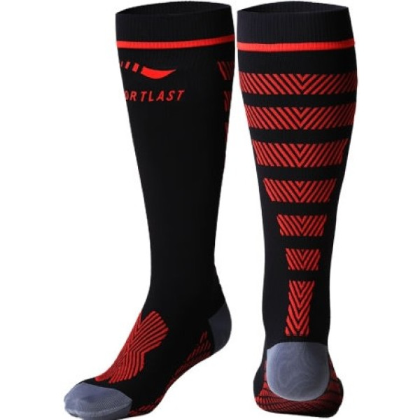 Sportlast Calcetines de Compresion Largos Pro Running Everest Negro-Rojo
