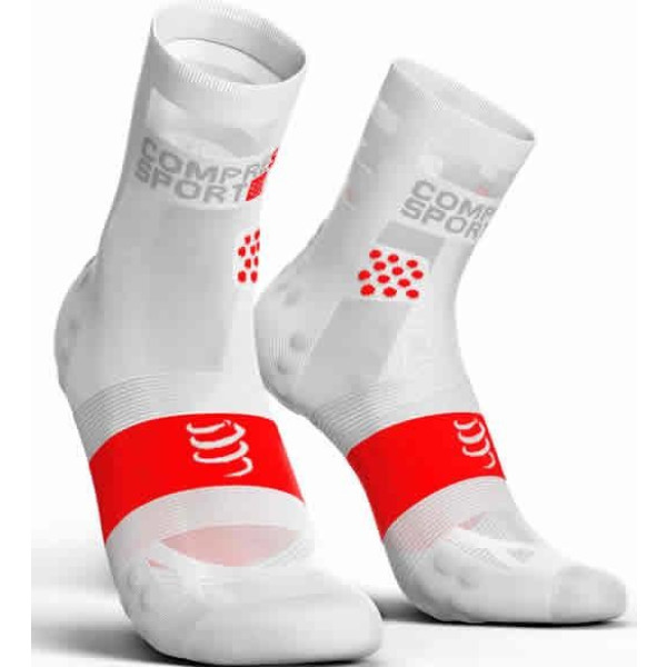 Compressport Calcetines Pro Racing Socks V3.0 Ultra Light Run High Smart Blanco