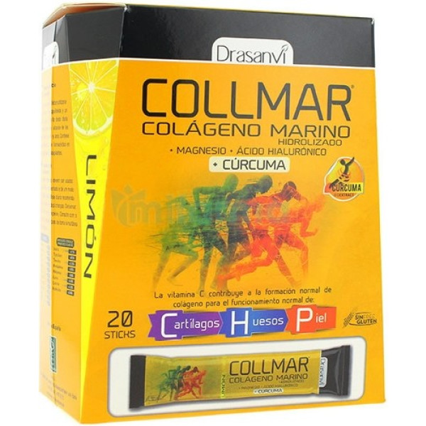 Drasanvi Collmar Colageno Magnesio + Acido Hialuronico + Curcuma 20 sticks x 11,5 gr