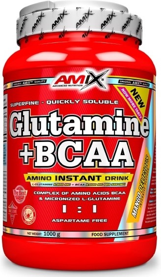 Amix Glutamina + Bcaa 1000 Gr - Suplemento Alimentar Promove Melhoria De Performance + ContéM AminoáCidos Bcaa Gosto Laranja-image