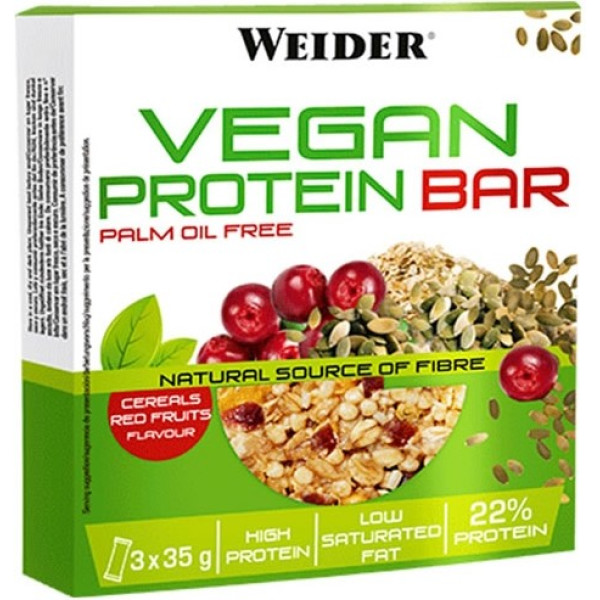 Weider Vegan Protein Bar 3 barritas x 35 gr