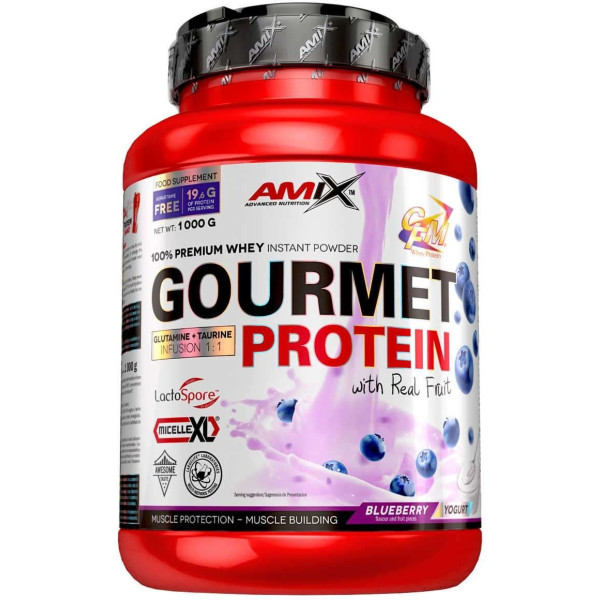 Amix Gourmet Protein 1 Kg - 100% Premium Whey Instant Power - Hilft beim Aufbau von Muskelmasse, reich an essentiellen Aminosäuren