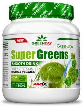 Amix Greenday Super Greens Smooth Drink 360 Gr - Batidos Verdes - Alimento Vegetal Sabor Manzana-image