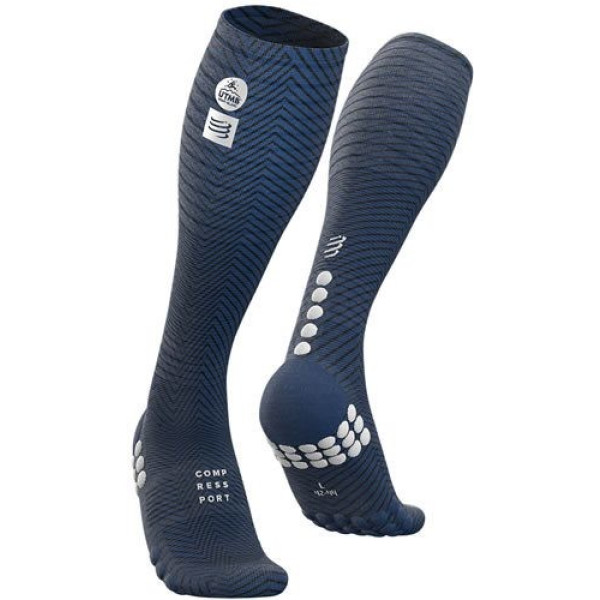 Compressport Full Socks Race Recovery Calcetines UTMB Azules