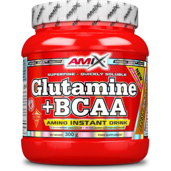 Amix Glutamine + BCAA 300 gram Aminozuren - Vertraagt vermoeidheid en versnelt herstel