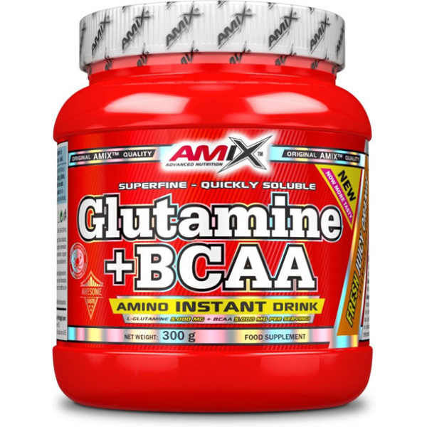 Amix Glutamina + BCAA 300 gramos Aminoácidos - Retrasa la Fatiga y Acelera la Recuperación