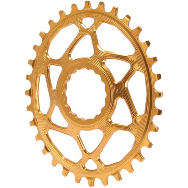 Coroa de Mtb Oval Preto Absoluto Raceface Dm Gold (deslocamento de 6 mm)