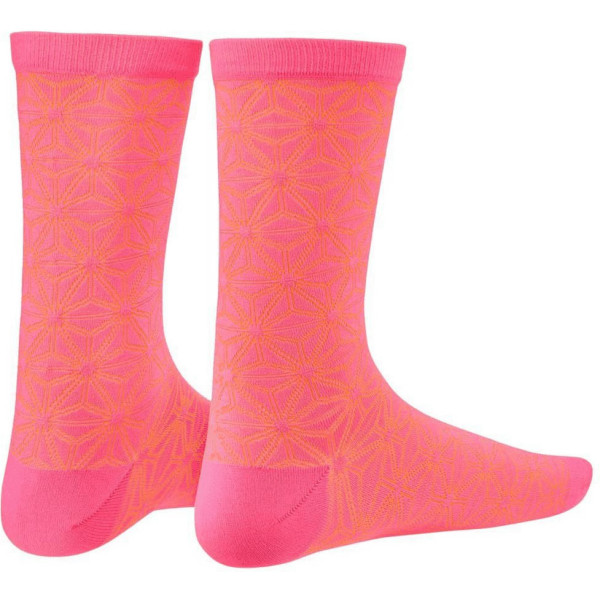 Supacaz Socks Asanoha Neon Pink And Neon Orange - Calcetines