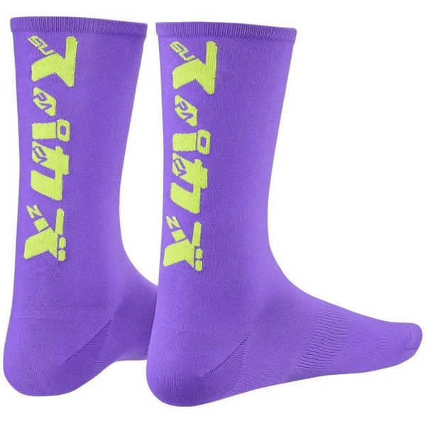 Supacaz Socks Katakana Neon Purple And Neon Yellow - Calcetines