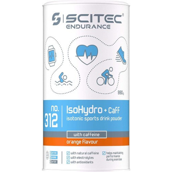 Scitec Endurance IsoHydro con Cafeina - Bebida Isotónica 990 gr