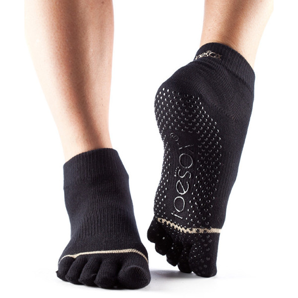 Toesox Calcetines Con Dedos Ankle Negro