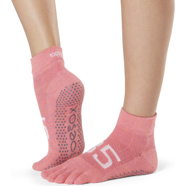 Toesox Calcetines Con Dedos Ankle Rosa