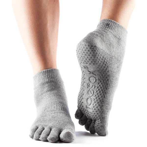 Toesox Calcetines Con Dedos Ankle Gris