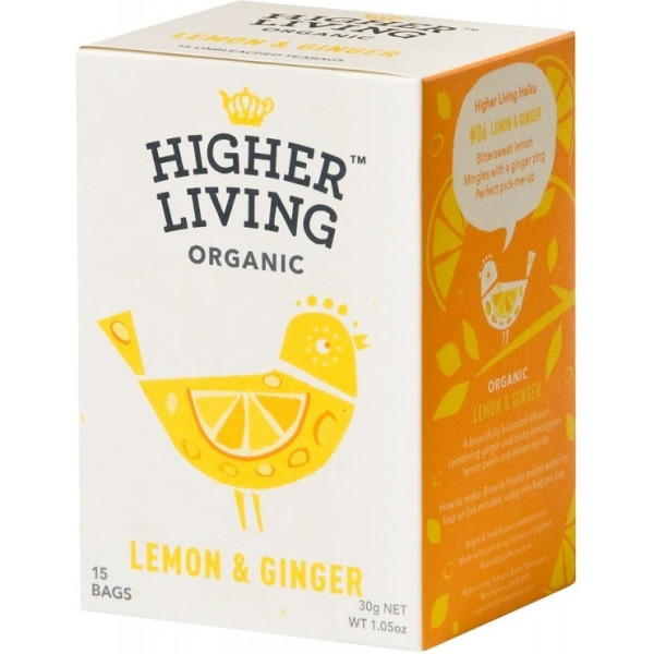 Higher Living Infusión Jengibre Y Limón 15 Bolsas