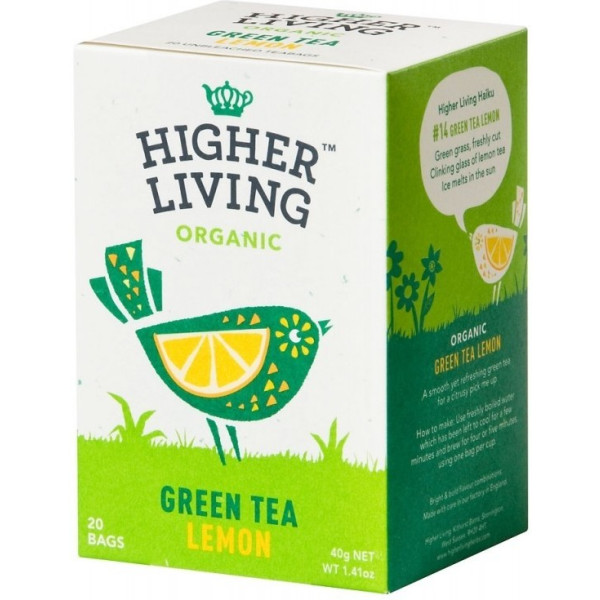 Higher Living Té Verde Con Limón 20 Bolsas