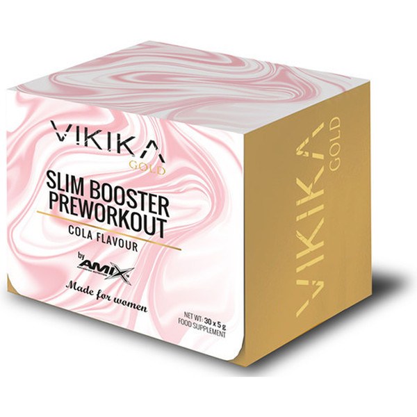 Vikika Gold da Amix - Slim Booster Preworkout 30 sachês X 5 Gr - Energizador Pré-treino com Cafeína