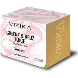 Vikika Gold by Amix - Greenz & Redz Juice 30 sachets x 6 gr - 180 Gr Shake avec Nutriments et Vitamines pour Augmenter les Défenses