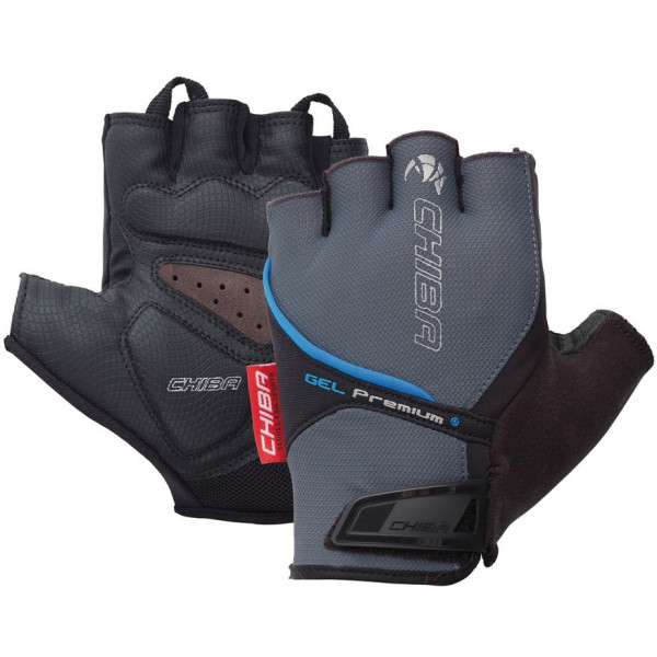 Chiba Guantes Cortos Gel Premium Gris/azul