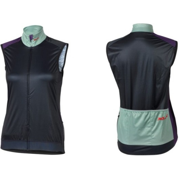 Xlc Je-w07 Chaleco Cortavientos Race Mujer Azul Oscuro/verde/lila