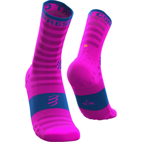 Compressport Calcetines Pro Racing Socks V3.0 Ultralight Run High Fluo Rosa