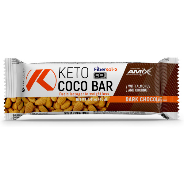 Amix Ketolean - Keto goMCT Kokosnussriegel 1 Riegel X 40 Gr - Speziell für Sportler
