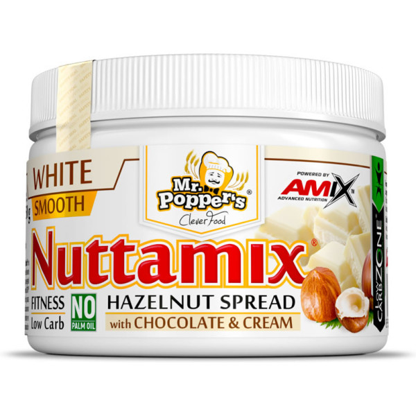 Amix Protein Nuttamix Mr Poppers - Chocolat Blanc et Crème de Noisettes 250 gr