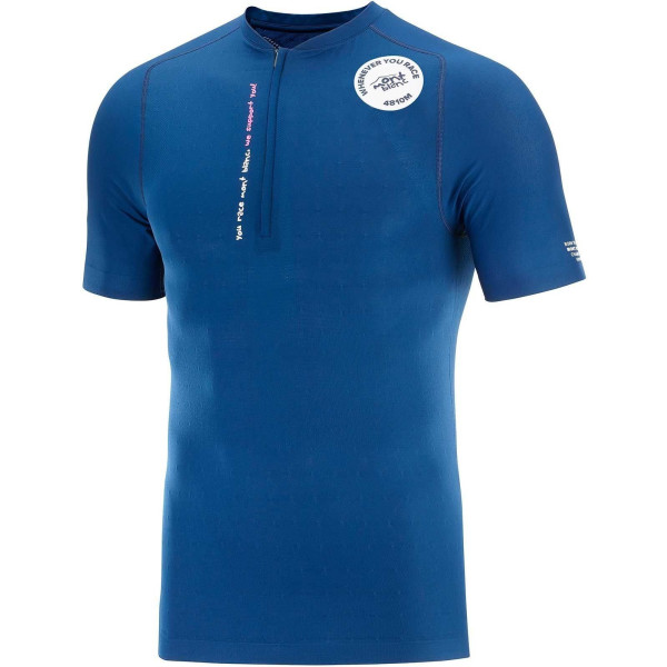 Compressport Camiseta Trail Half-zip Fitted Ss Top - Mont Blanc 2020 Azul