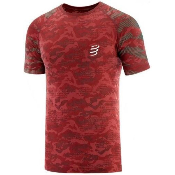 Compressport Camiseta Training Tshirt Ss - Camo Neon 2020 Rojo