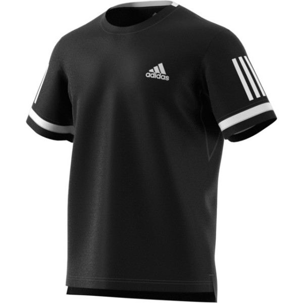 Adidas Camiseta Club 3str Hombre Negro - Banda Blanca