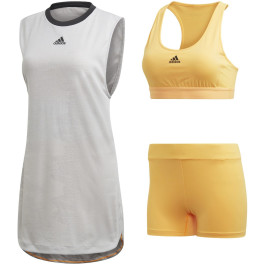 Adidas Vestido Ny Mujer Amarillo - Blanco