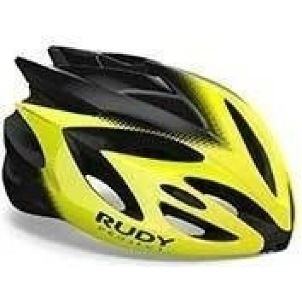 Rudy Project Rush Yellow Fluo - Black (shiny)  Visor - Free Pads Incl. - Casco Ciclismo