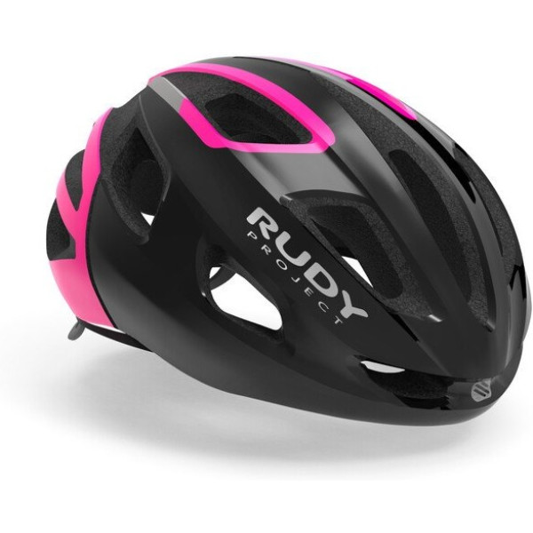 Rudy Project Strym Black - Pink Fluo (shiny) Free Pads + Bug Stop Incl. - Casco Ciclismo
