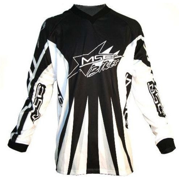 Msc Jersey De Motocross Para Dh/fr. Manga Larga Blanco / Negro