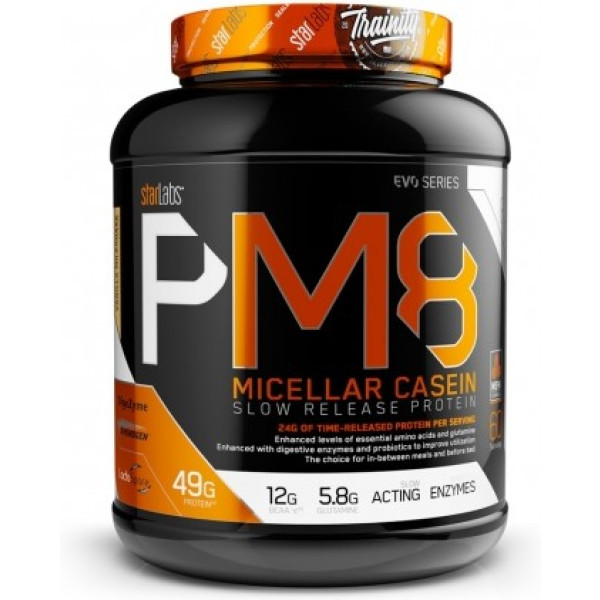 Starlabs Nutrition PM8 Micellar Casein Protein 1,81 Kg - 8 horas de proteína de liberação sustentada com enzimas digestivas