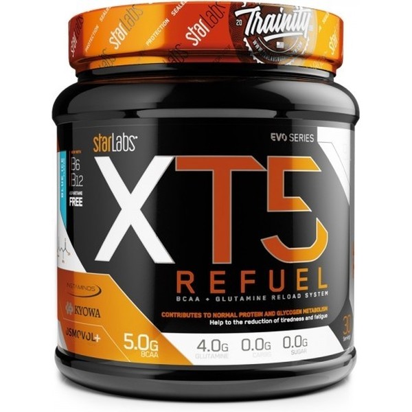 Starlabs Nutrition BCAA + Glutamina aminoácidos XT5 Refuel 30 Servicios - Recuperación y desarrollo muscular con electrolitos